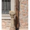 Colonna Portacandela In Legno Naturale Riciclato Intagliata