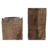 Colonna Portacandela In Legno Naturale Riciclato Intagliata