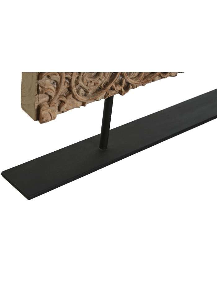 Scultura Legno Antico Intagliata A Mano, Decorazione Legno Con Supporto Metallo, Scultura Artigianale Legno Antico, Scultura Legno Su Base Metallo, Arredamento Rustico Moderno Scultura, Scultura Decorativa Legno Intagliato