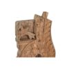 Scultura Astratta In Legno Antico Con Supporto Metallico