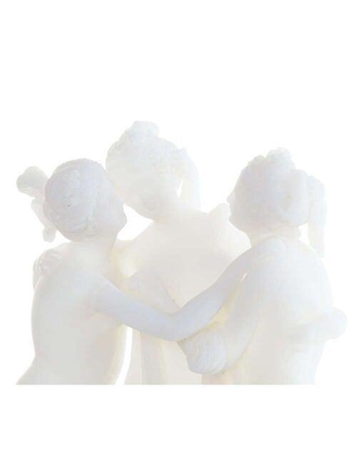 Figura Decorativa di 3 Ancelle in Resina Bianca