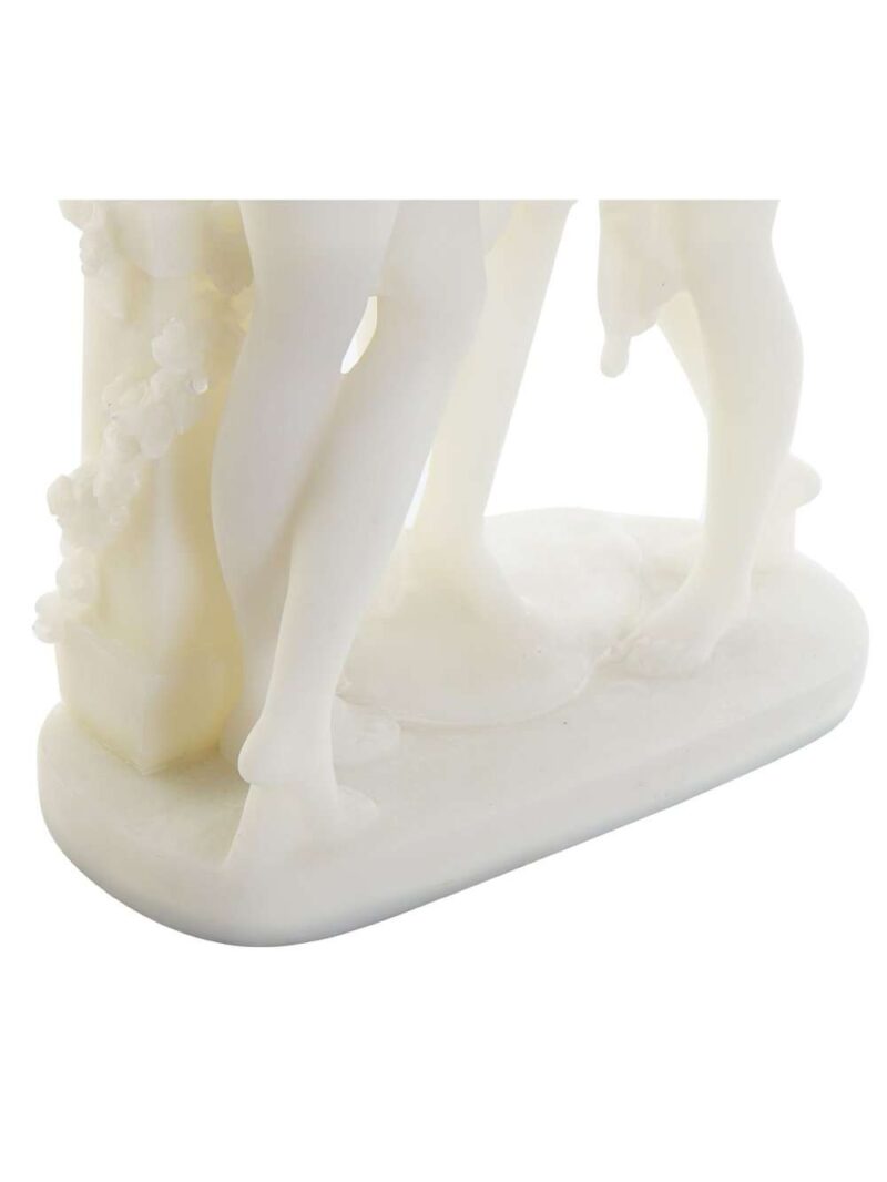 Figura Decorativa Di 3 Ancelle In Resina Bianca