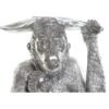 Figura Decorativa Orangotango Argento, Scultura Orangotango In Resina, Decorazione Esotica Orangotango, Statua Orangotango Argento 18X16X26, Ornamento Moderno Orangotango Resina, Figura Animali In Resina Argentata