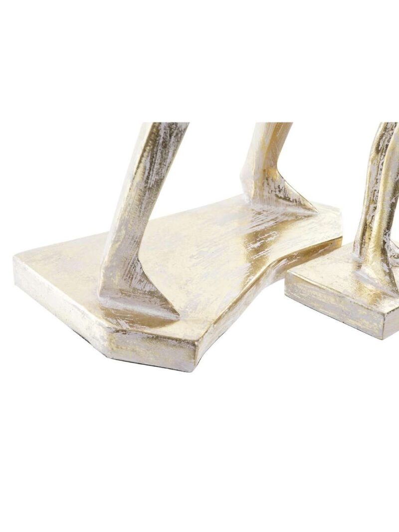 Figura Decorativa Chitarristi In Dorato Sbiancato