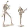 Figura Decorativa Chitarristi In Dorato Sbiancato