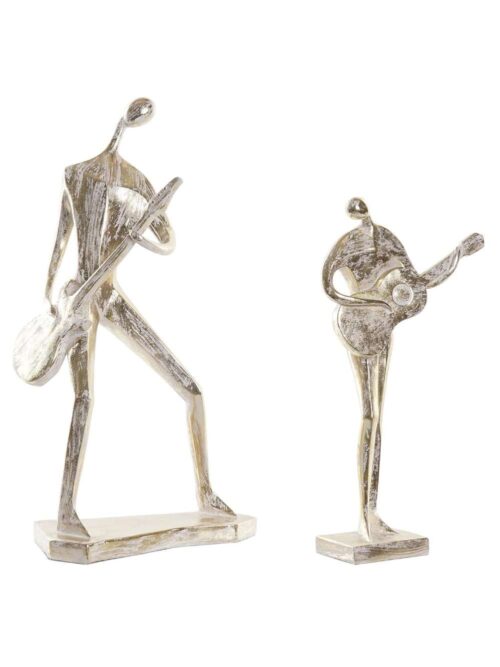 Figura Decorativa Chitarristi in Dorato Sbiancato