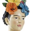 Figura Decorativa Frida In Resina Con Vassoio In Metallo