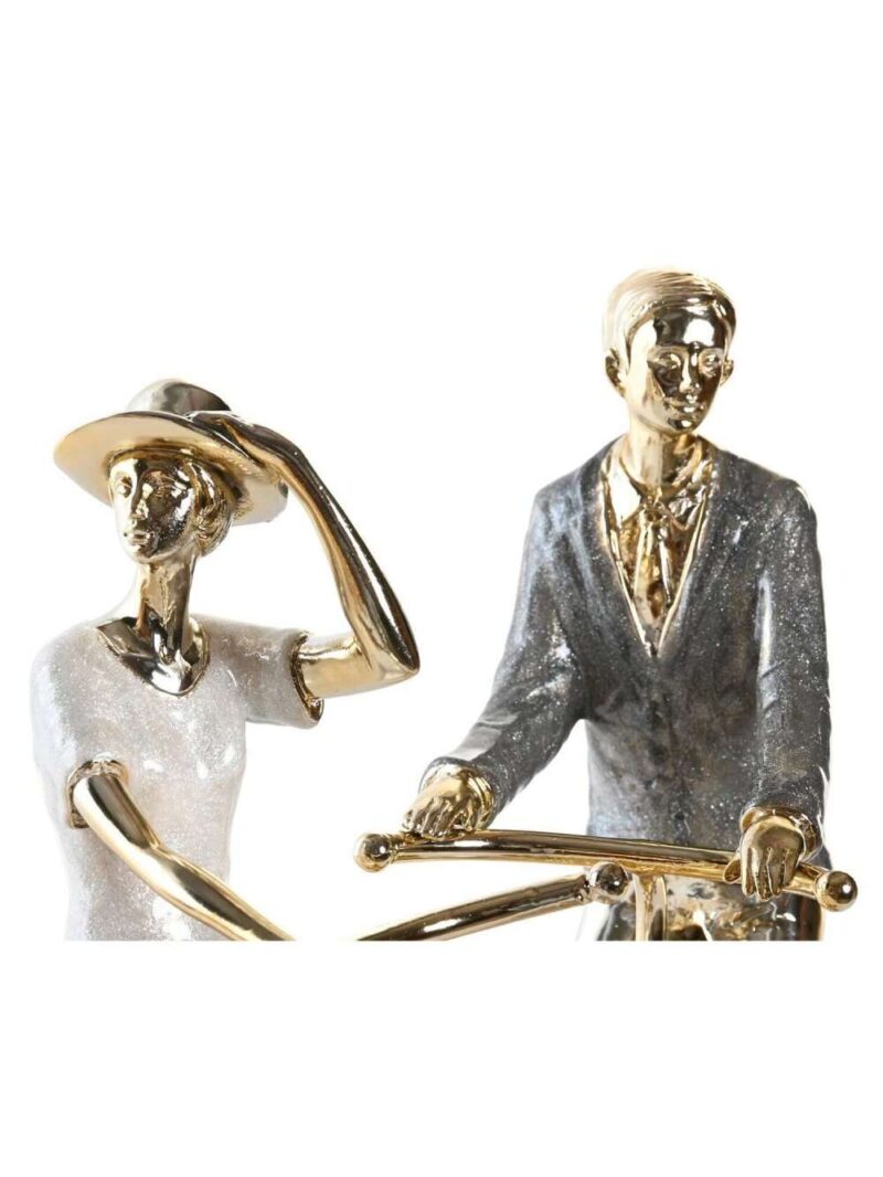 Figura Decorativa In Resina E Metallo In Bicicletta