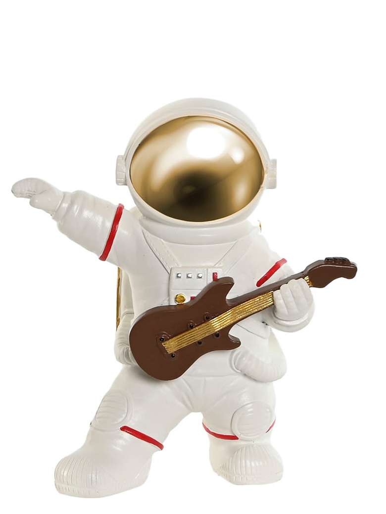 Decorazione Astronauta Musicista E Cantante In Resina
