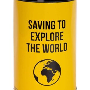 Salvadanaio XXL SAVING TO EXPLORE THE WORLD - Giallo e Nero