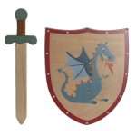 Giocattolo in Legno Set Medievale - Spada e Scudo