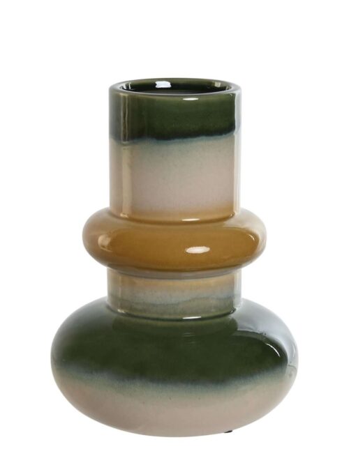 Vaso in Gres Porcellanato Multicolore Ocra e Verde