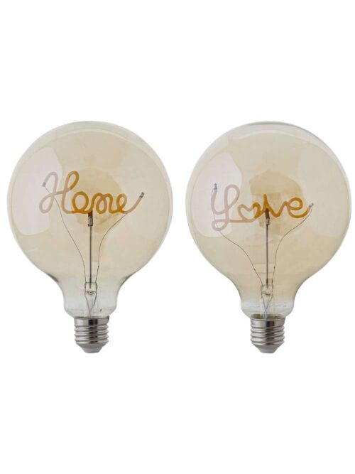 Lampadina LED Decorativa a Palla con Scritta HOME o LOVE