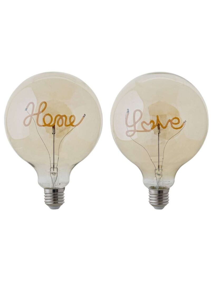 Lampadina Led Decorativa A Palla Con Scritta Home O Love