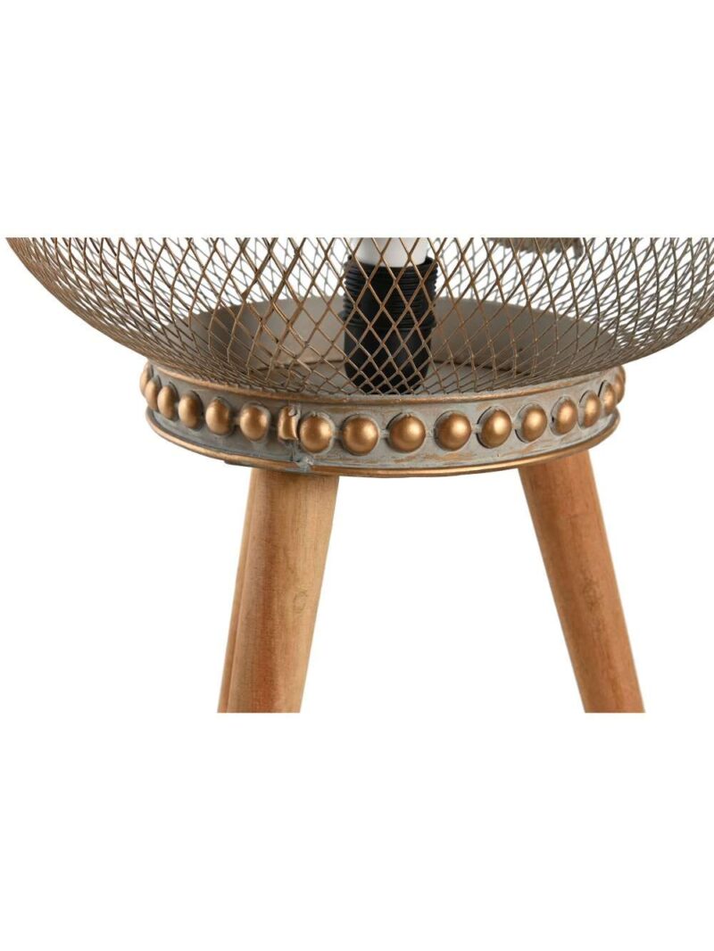 Lampada Da Tavolo Foglia In Metallo E Legno