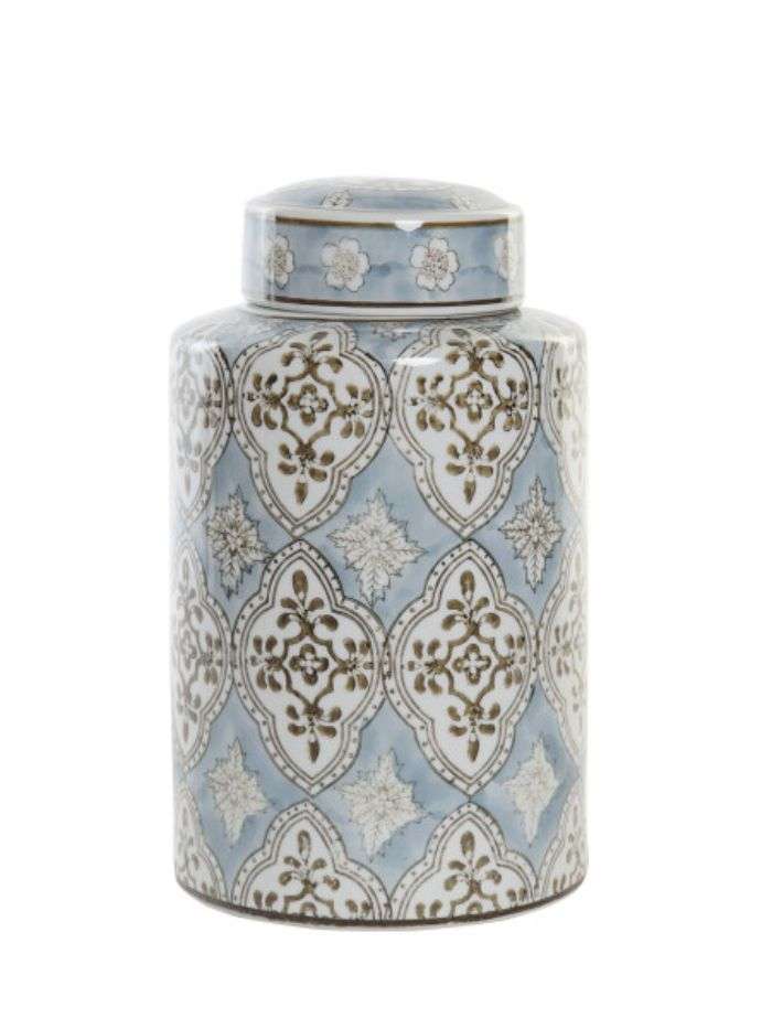 Vaso In Gres Porcellanato Stile Arabo Celeste Beige