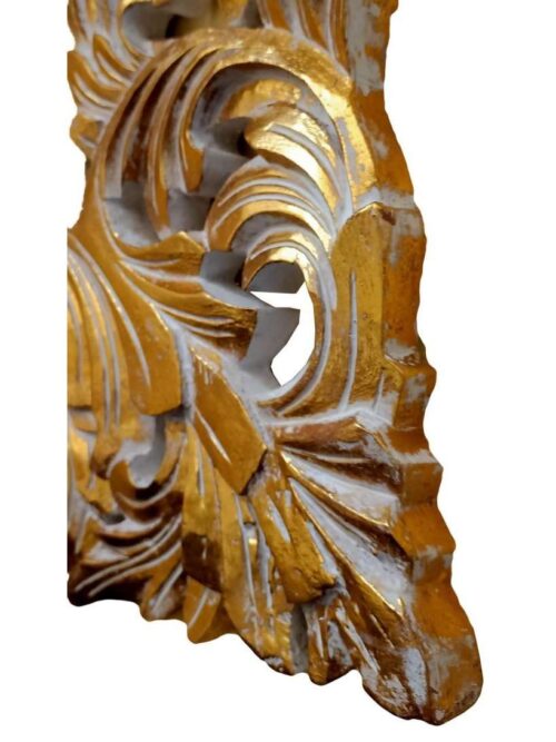 Specchio FOGLIE Gold Legno Intagliato a Mano 120x90