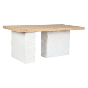 Tavolo da Pranzo in Abete Naturale con Base in Resina