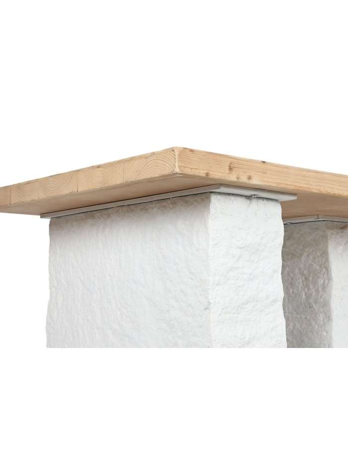 Tavolo Da Pranzo In Abete Naturale Con Base In Resina
