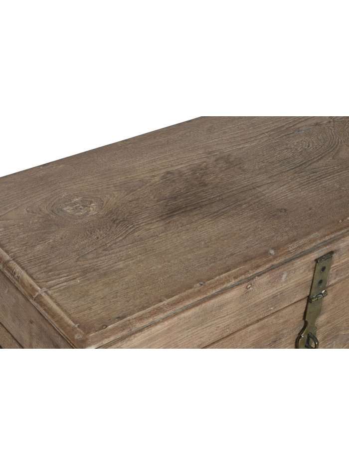 Mb-213892-4 Baule In Legno Naturale Invecchiato Vintage