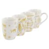 Set 4 Tazze In Porcellana Con Decori Natalizi