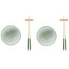 Set Sushi X2 In Bamboo E Ciotole Gres 30X21X7 Verde