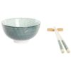 Set Sushi X2 In Bamboo E Ciotole Gres 30X21X7 Verde