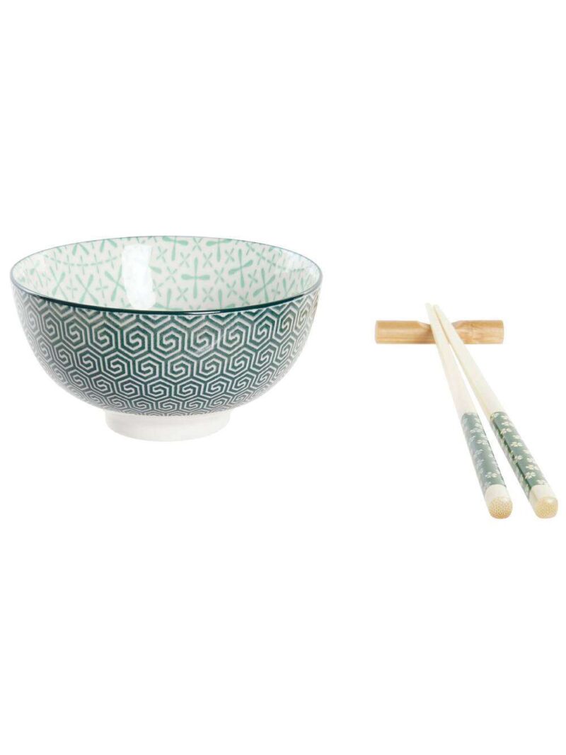 Set Sushi X2 In Bamboo E Ciotole Gres 30X21X7 Verde