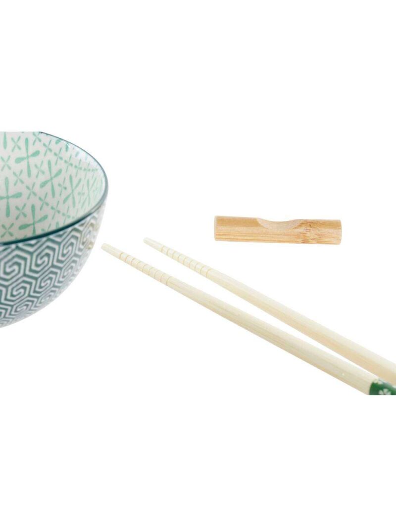 Set Sushi X2 In Bamboo E Ciotole Gres 30X21X7 Verde