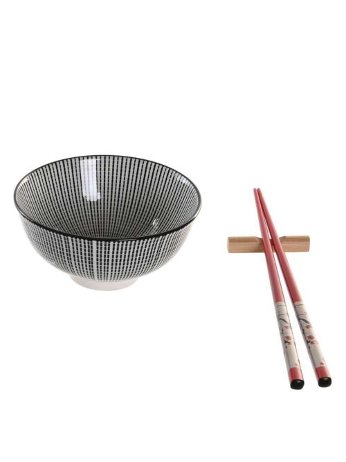 Set Sushi X2 in Bamboo e Ciotole Gres 30x21x7 Nero
