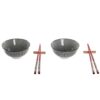 Set Sushi X2 In Bamboo E Ciotole Gres 30X21X7 Nero