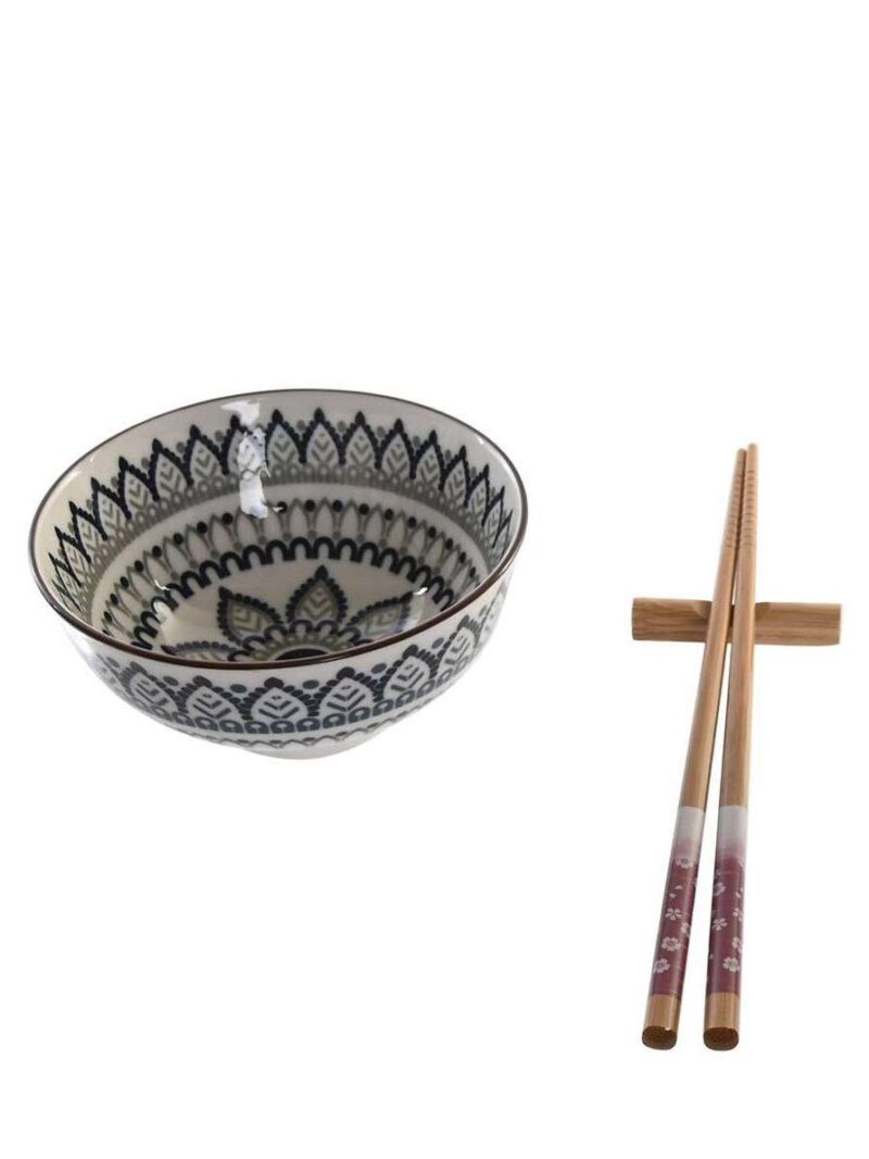 Set Sushi X2 In Bamboo E Ciotole Gres 30X21X7 Multicolore