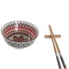 Set Sushi X2 In Bamboo E Ciotole Gres 30X21X7 Multicolore