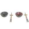 Set Sushi X2 In Bamboo E Ciotole Gres 30X21X7 Multicolore