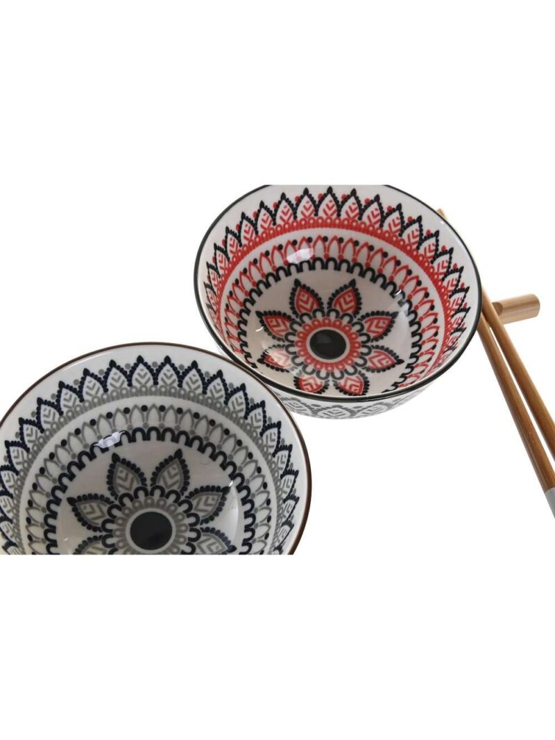 Set Sushi X2 In Bamboo E Ciotole Gres 30X21X7 Multicolore