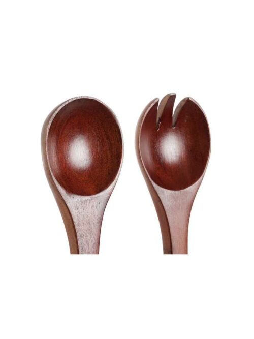 Set 2 Utensili da Cucina in Acacia e Alluminio