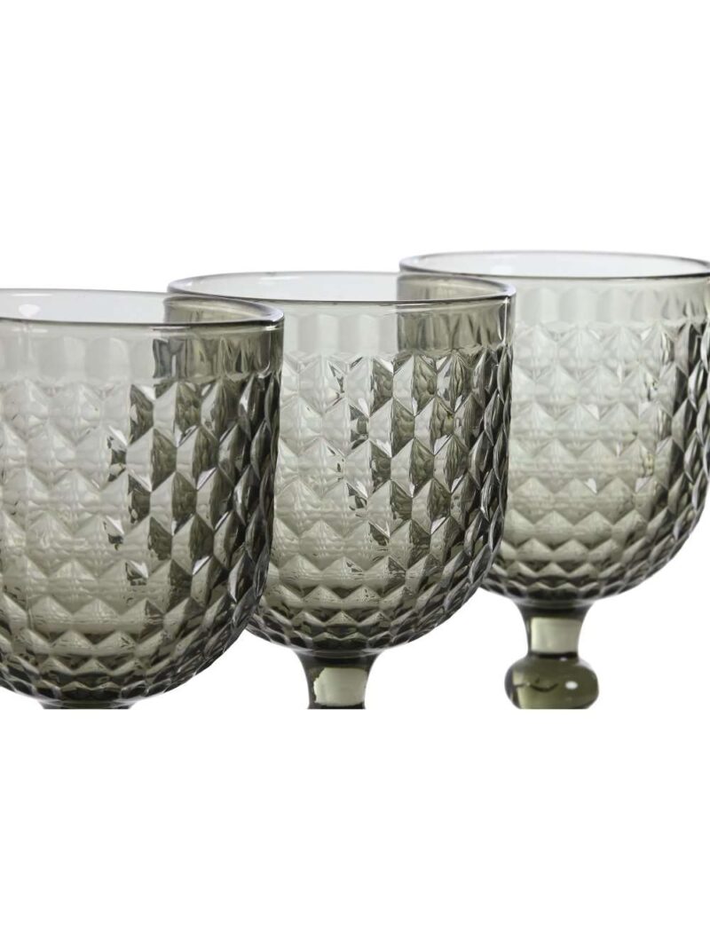 Set 6 Bicchieri Da Vino In Vetro Grigio 325Ml