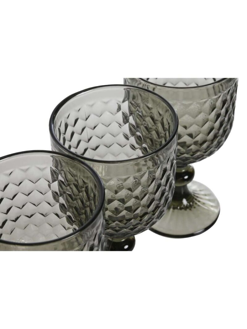 Set 6 Bicchieri Da Vino In Vetro Grigio 325Ml
