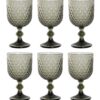 Set 6 Bicchieri Da Vino In Vetro Grigio 325Ml