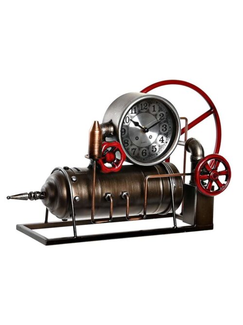 Orologio da Tavolo Macchina a Vapore Vintage in Ferro