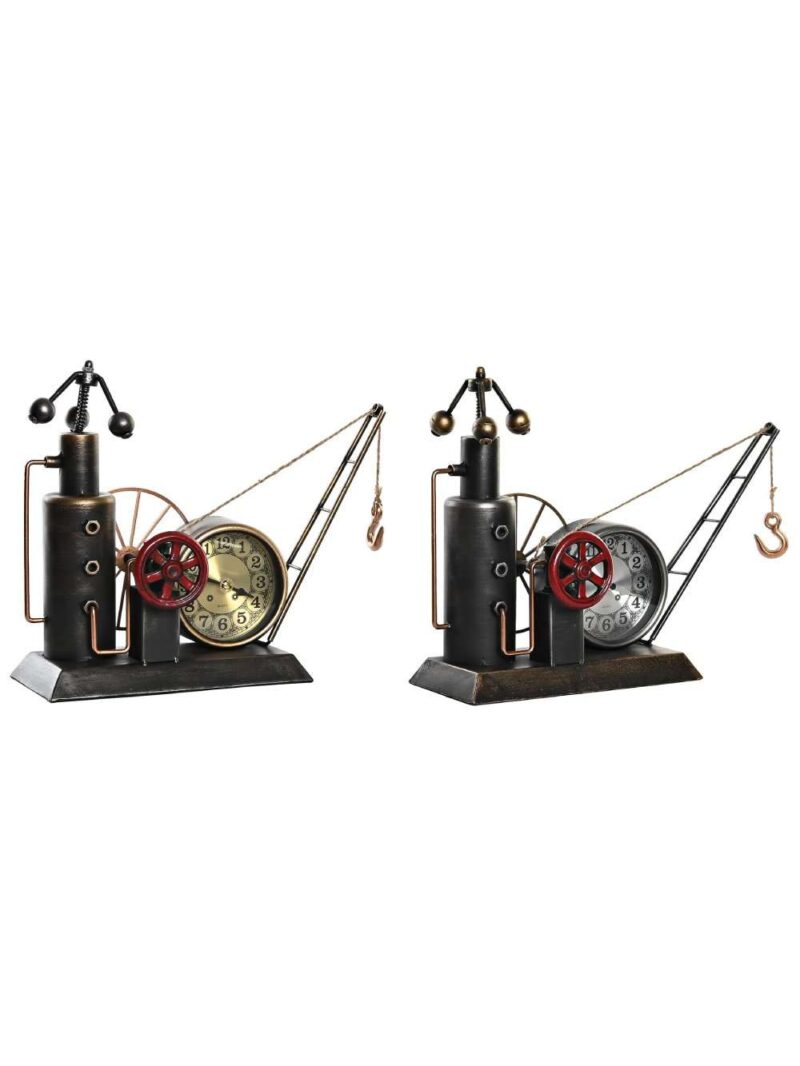 Orologio Da Tavolo Gru Vintage In Ferro