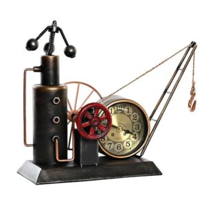 Orologio da Tavolo Gru Vintage in Ferro