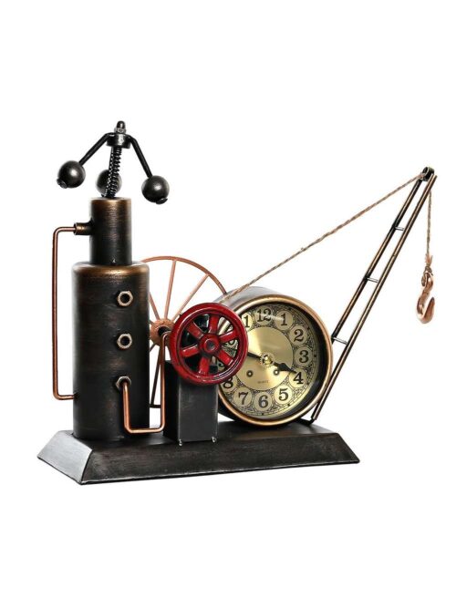 Orologio da Tavolo Gru Vintage in Ferro