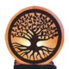 Lampada di Sale Albero della Vita 3D con Base in Legno
