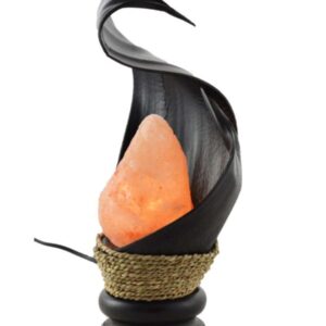 Lampada di Sale FIAMMA con Foglia di Cocco Black