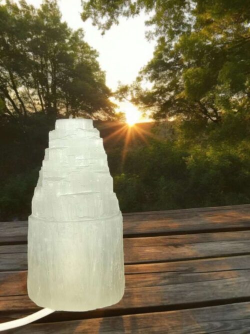 Lampada Cilindro in Selenite h15cm