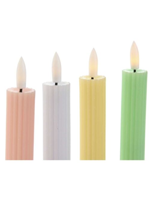 Candele a LED in Cera h24 cm Colori Assortiti