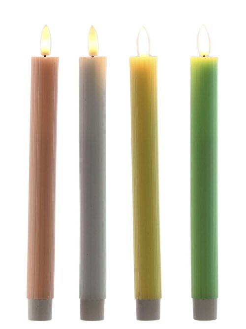 Candele a LED in Cera h24 cm Colori Assortiti