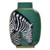 Vaso Decorativo In Porcellana Verde Con Zebra