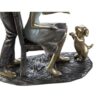 Decorazione Coppia Con Cane In Resina Blu Oro